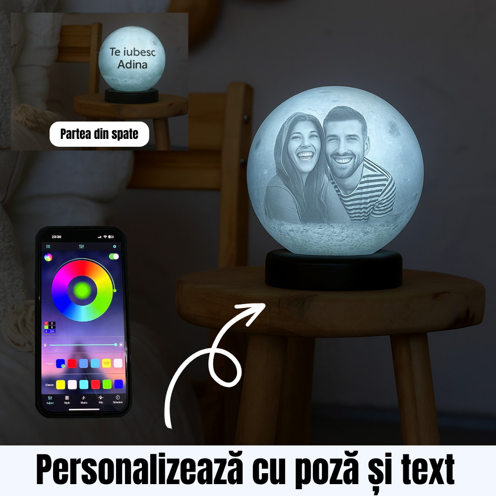 Lampa Lună – Cadou Personalizat
